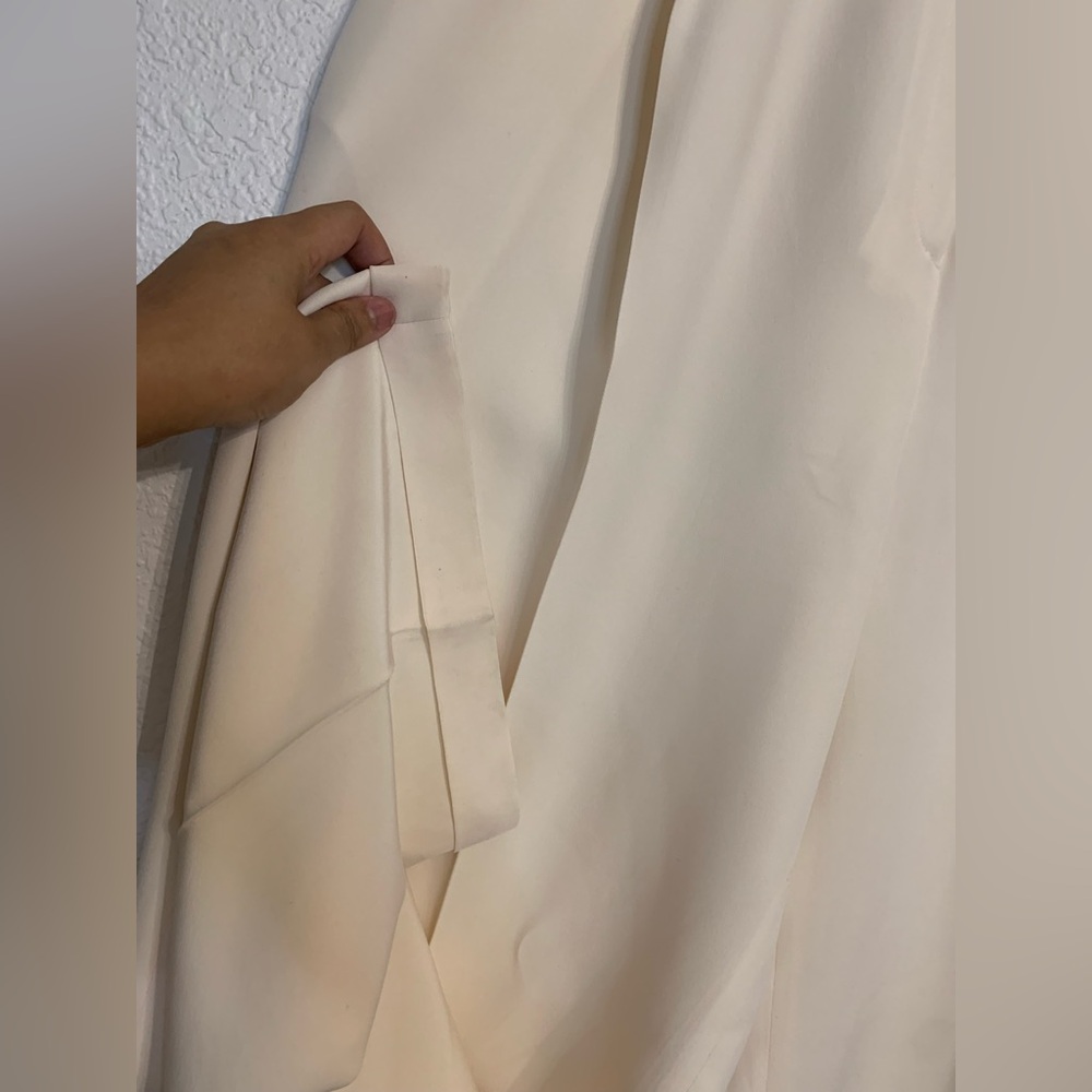 Jones New York Women Size 16 Cream/ivory Silk Wide Leg Pants Trouser Career - Picture 5 of 9